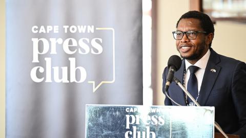UCT VC Prof Mosa Moshabela delivered a talk at the Cape Town Press Club.