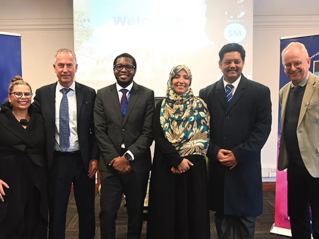 UCT Vice Chancellor, International Director Quintion Johnson, PhD and Ms Tawwakol Karmen 
