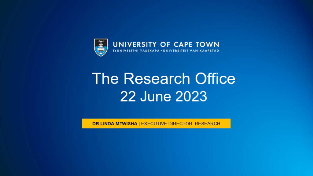 ED presentation on Research Office